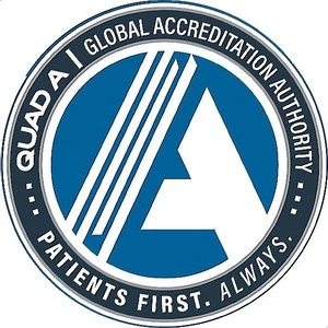 QUAD A Global Accreditation Authority logo - Patients First Always.
