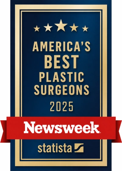 Newsweek and Statista award badge: America's Best Plastic Surgeons 2025.